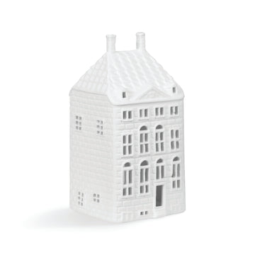 LARGE WHITE AMSTERDAM CANAL HOUSE TEALIGHT HOLDER | REMBRANDTHUIS