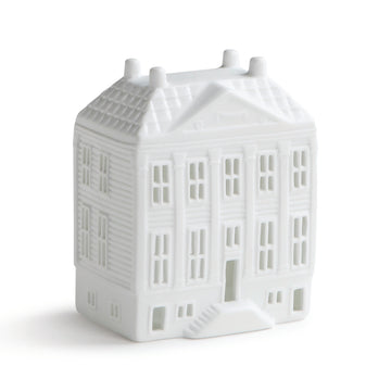 LARGE WHITE AMSTERDAM CANAL HOUSE TEALIGHT HOLDER | HERENHUIS|MANSION