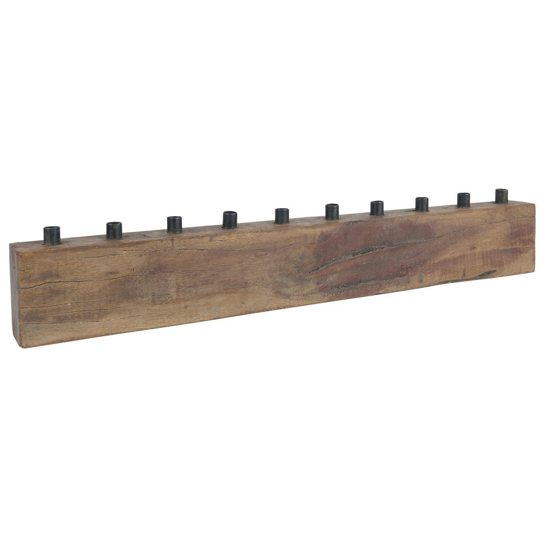 RECLAIMED INDIAN WOOD CANDLE HOLDER | HOLDS 10 TAPERS