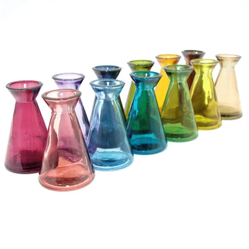 RECYCLED COLOUR GLASS TARIFA BUD CONICAL VASE