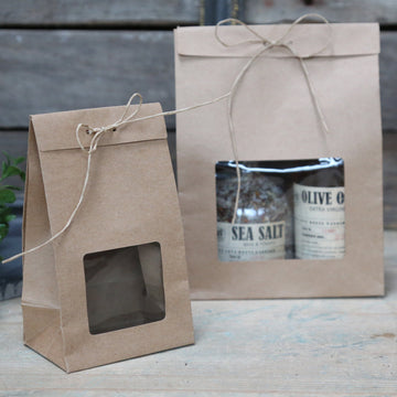 KRAFT GIFT BAG WITH WINDOW