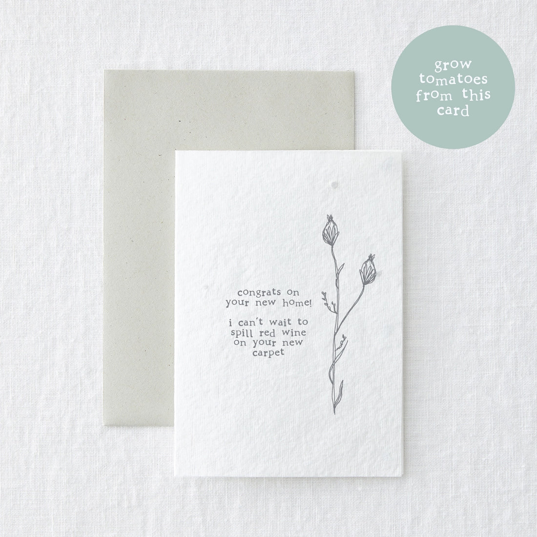 PLANTABLE SEEDED GREETING CARD | RED WINE NEW HOME