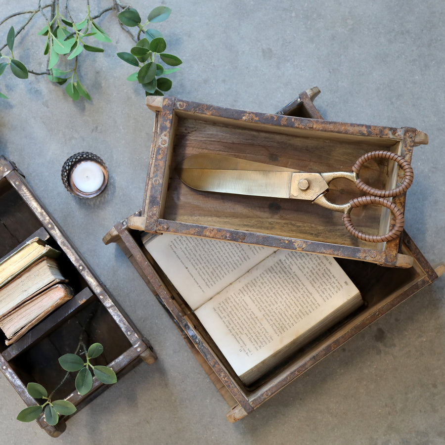VINTAGE WOODEN BRICK BOX MOULD