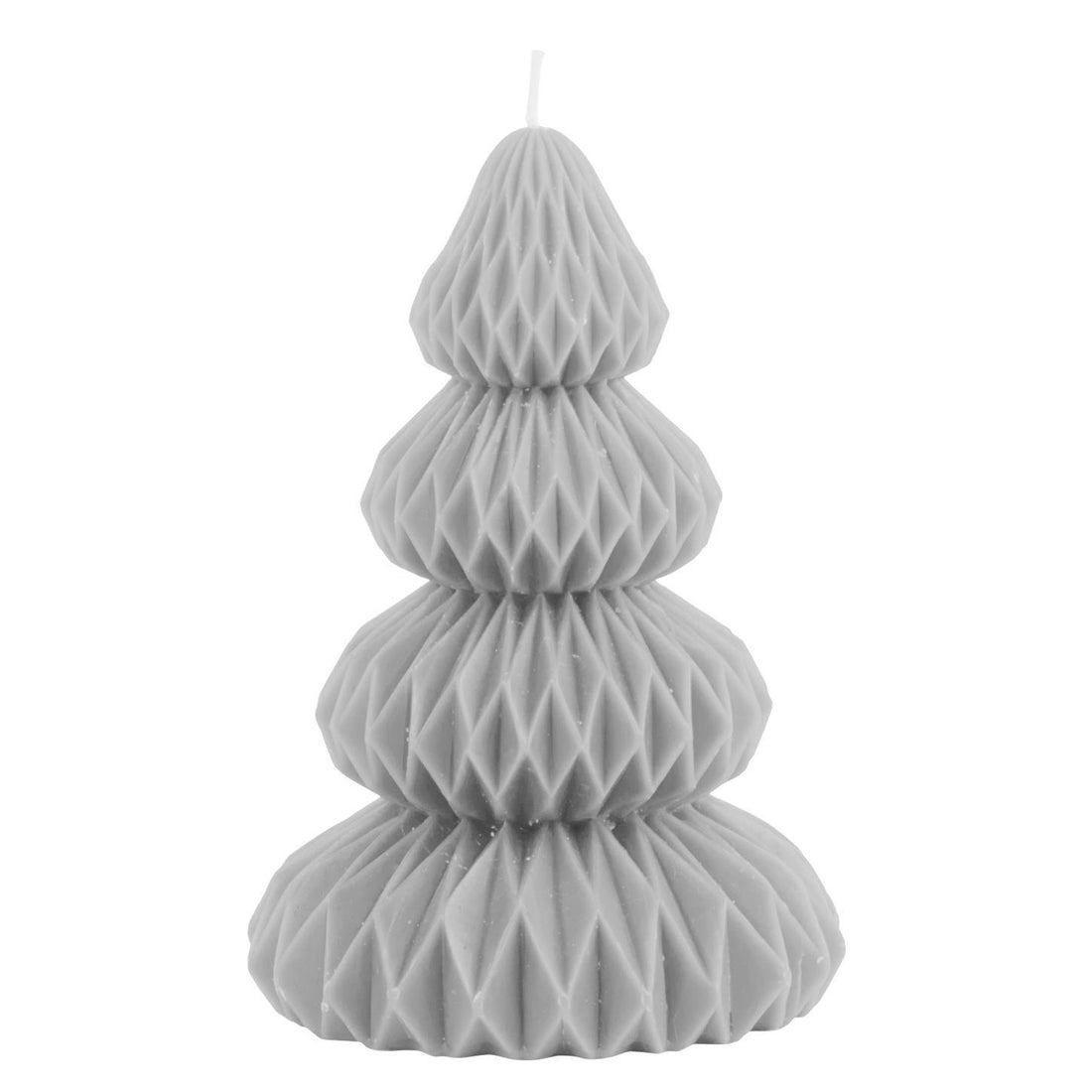 GREY SCANDI GEOMETRIC CHRISTMAS TREE CANDLE
