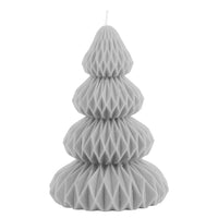 GREY SCANDI GEOMETRIC CHRISTMAS TREE CANDLE