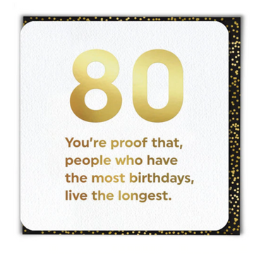 CARD | 80th BIRTHDAY AGE LIVE LONGEST