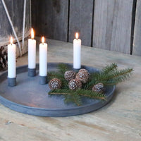 DECORATIVE TRAY WITH 4 MAGNETIC CANDLEHOLDERS