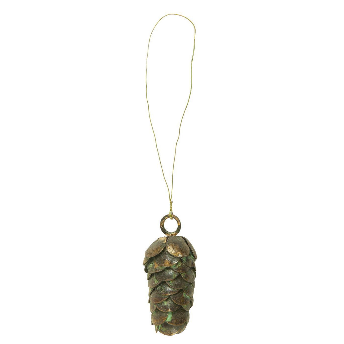 SMALL METAL PINECONE VINTAGE LOOK ORNAMENT