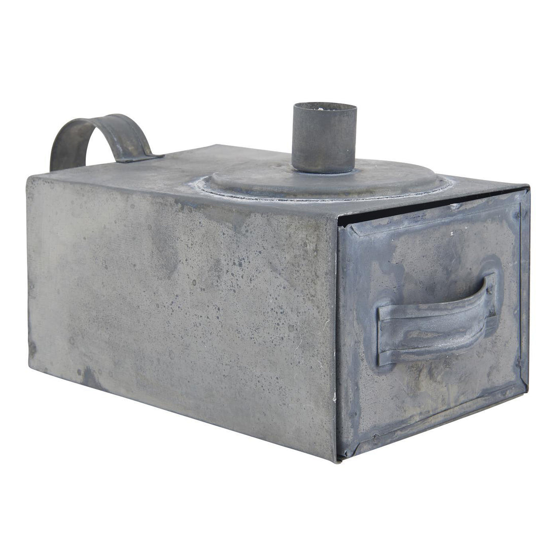 ZINC CANDLE HOLDER WITH DRAWER