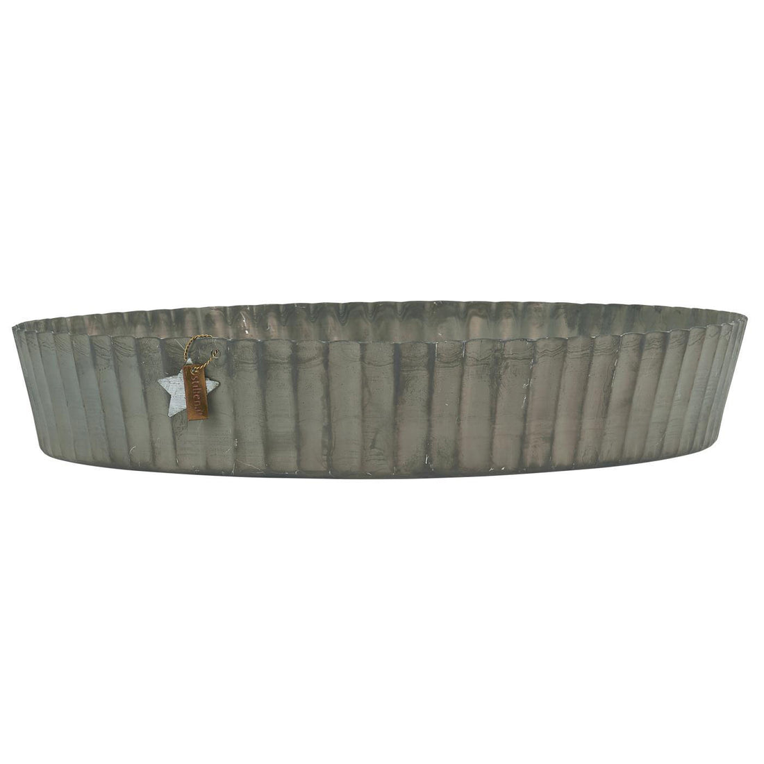 METAL DECORATIVE TRAY WITH GROOVED EDGE