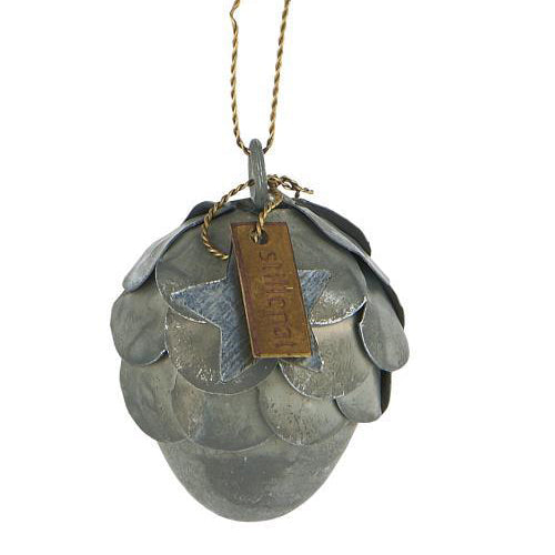 ZINC PINECONE ORNAMENT