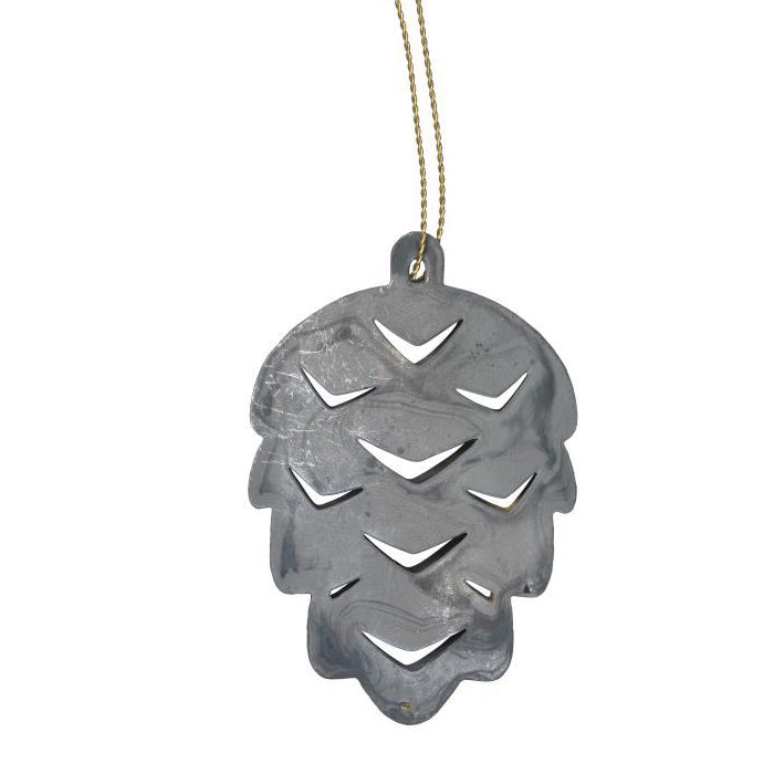 ZINC PINECONE DECORATION WITH BRASS WIRE