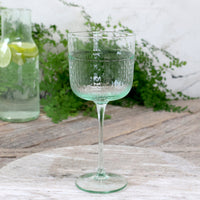 ANTIQUE GREEN GLASS CLAMART WINE GLASS