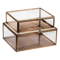 KAVALI ANTIQUE COPPER & GLASS BOX