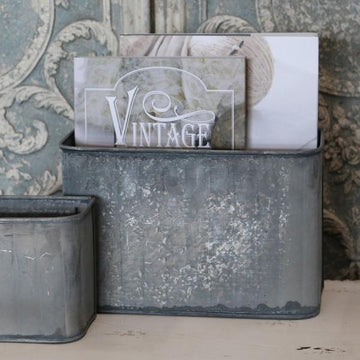 ZINC WALL MOUNTED STORAGE BOX