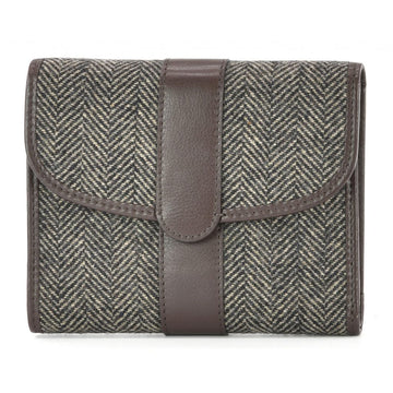LEATHER & WOOL TWEED LADIES WALLET PURSE | SMALL
