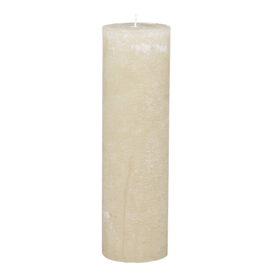 RUSTIC TALL PILLAR CANDLE | IVORY
