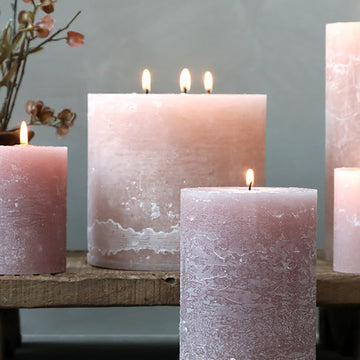 RUSTIC 3 WICK CANDLE | DUSTY ROSE