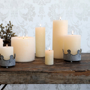 RUSTIC TALL PILLAR CANDLE | IVORY