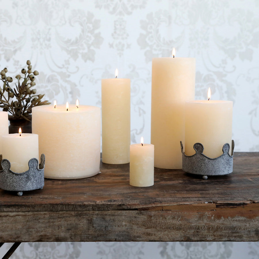 RUSTIC TALL PILLAR CANDLE | IVORY