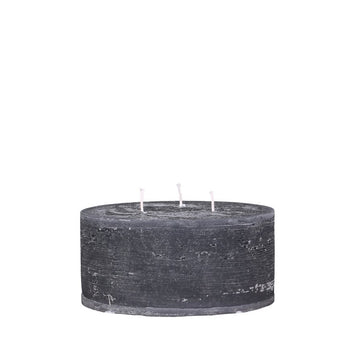RUSTIC SHORT 3 WICK CANDLE | DARK GREY