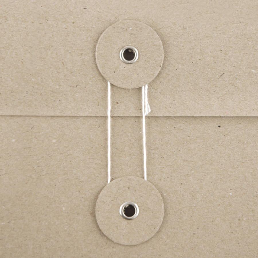 KRAFT ENVELOPE WITH GUSSET AND JAPANESE WASHER BINDING