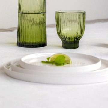 MATT & GLOSS GLAZED PLATE | WHITE