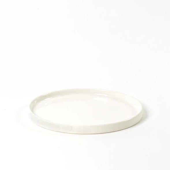 MATT & GLOSS GLAZED SIDE PLATE | WHITE