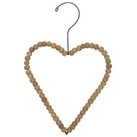 HANGING WIRE HEART WITH WOODEN BEADS