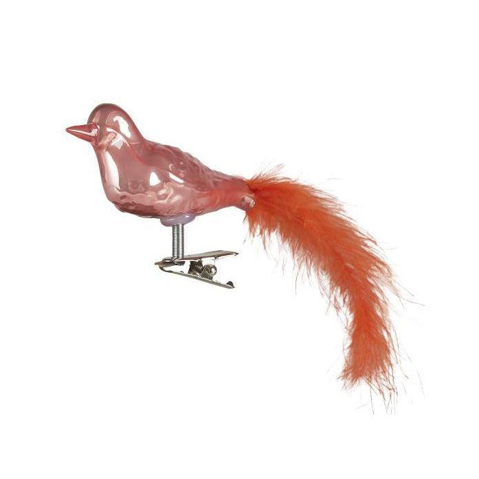 BIRD DECORATION WITH FEATHER ON CLIP | 3 COLOURS