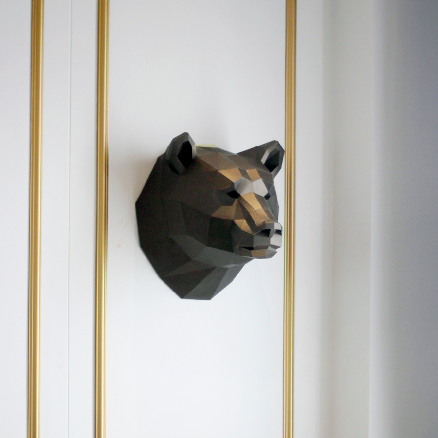 3D PAPERCRAFT WALL ART DIY KIT | BEAR HEAD
