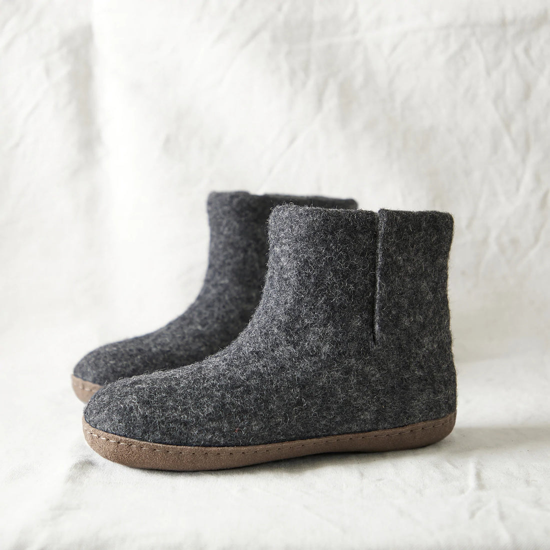 HANDMADE FELT UNISEX SLIPPER BOOT | DARK GREY