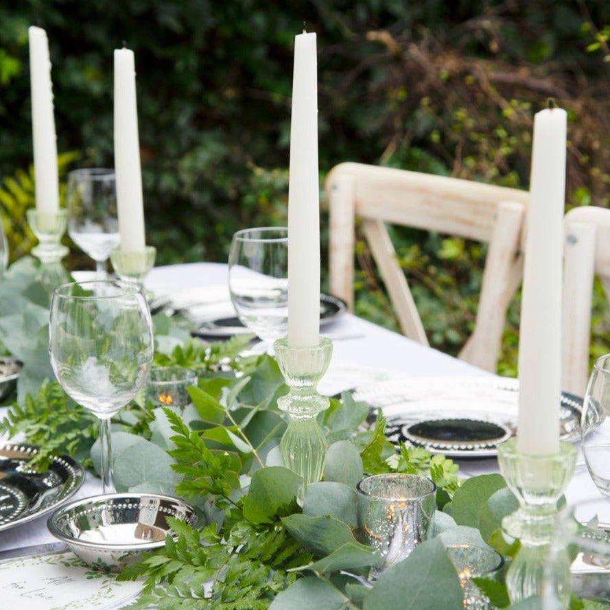 GLASS CANDLE HOLDER | LIGHT GREEN