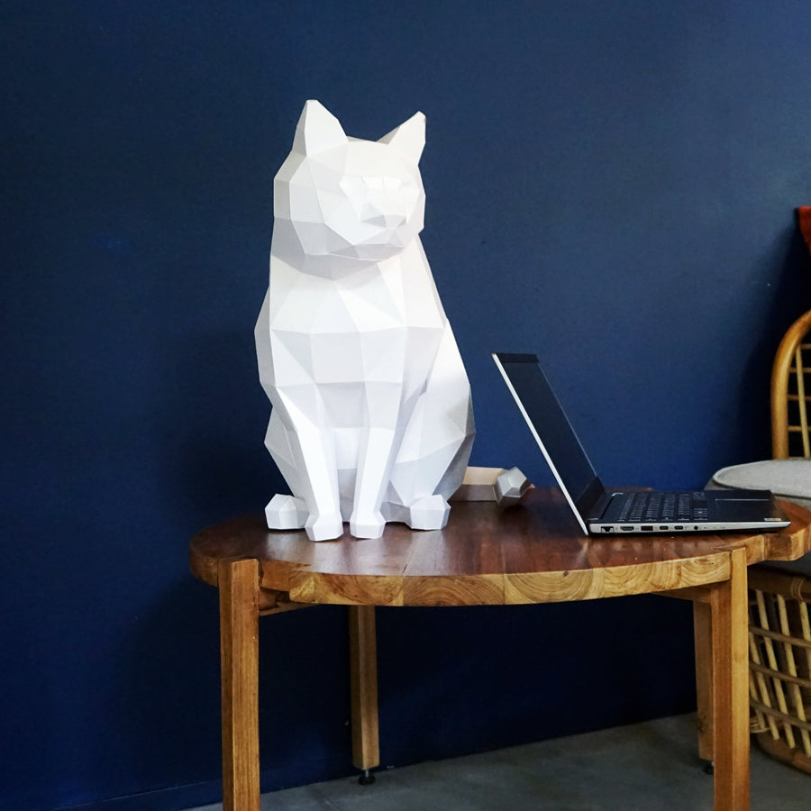 3D PAPERCRAFT MODEL ART DIY KIT | WHITE CAT