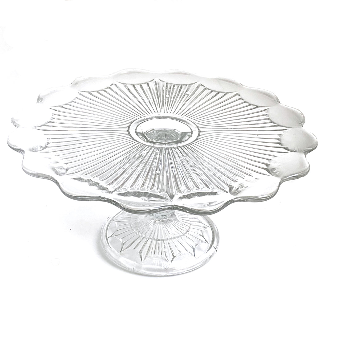 VINTAGE GLASS CAKESTAND | CLEAR