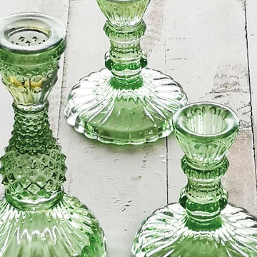 GLASS CANDLE HOLDER TILDA | SPRING GREEN