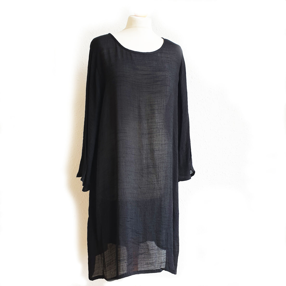 BAMBOO & COTTON TUNIC DRESS | BLACK