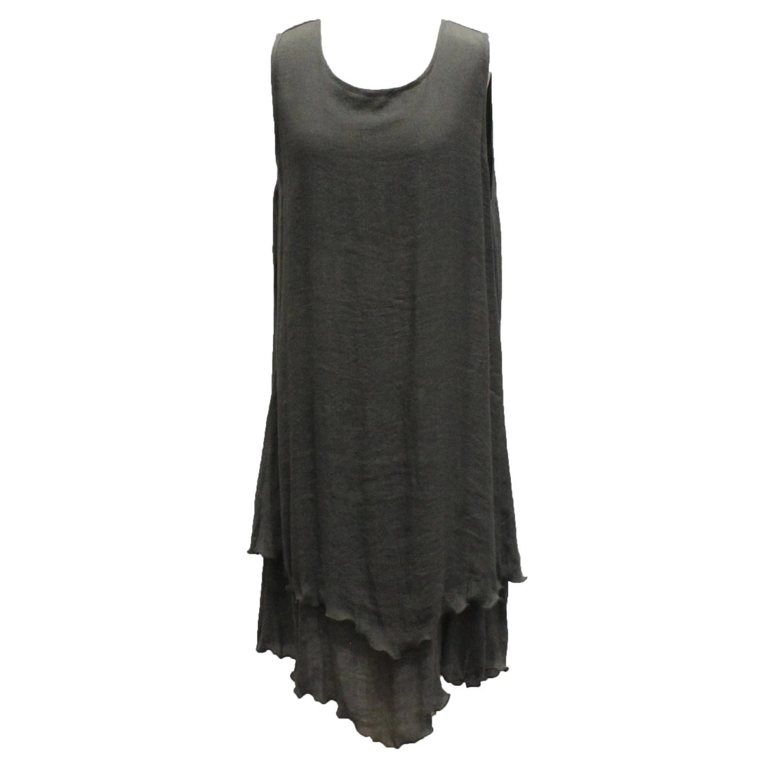 BAMBOO & COTTON POINT & FRILL DRESS | BLACK | S|M