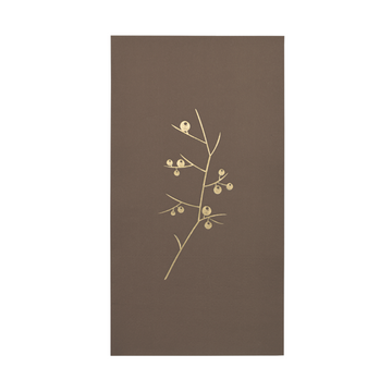 BROWN NAPKINS WITH GOLD FOIL FLOWERS | PACK 20