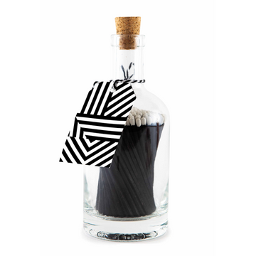 BOTTLE OF MATCHES | BLACK GEOMETRIC