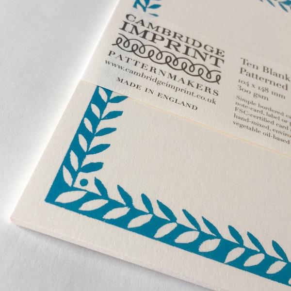 10 POSTCARDS WITH PATTERNED BORDER | TURQUOISE