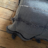 MOROCCAN COTTON BLANKET WITH SEQUINS & TASSELS | GREY | DOUBLE