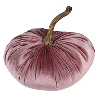 LARGE DECORATIVE VELVET PUMPKIN | SOFT PINK