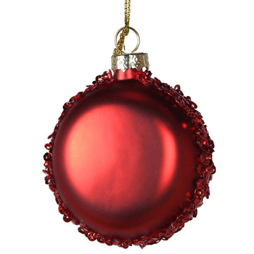 RED MACARON GLASS BAUBLE