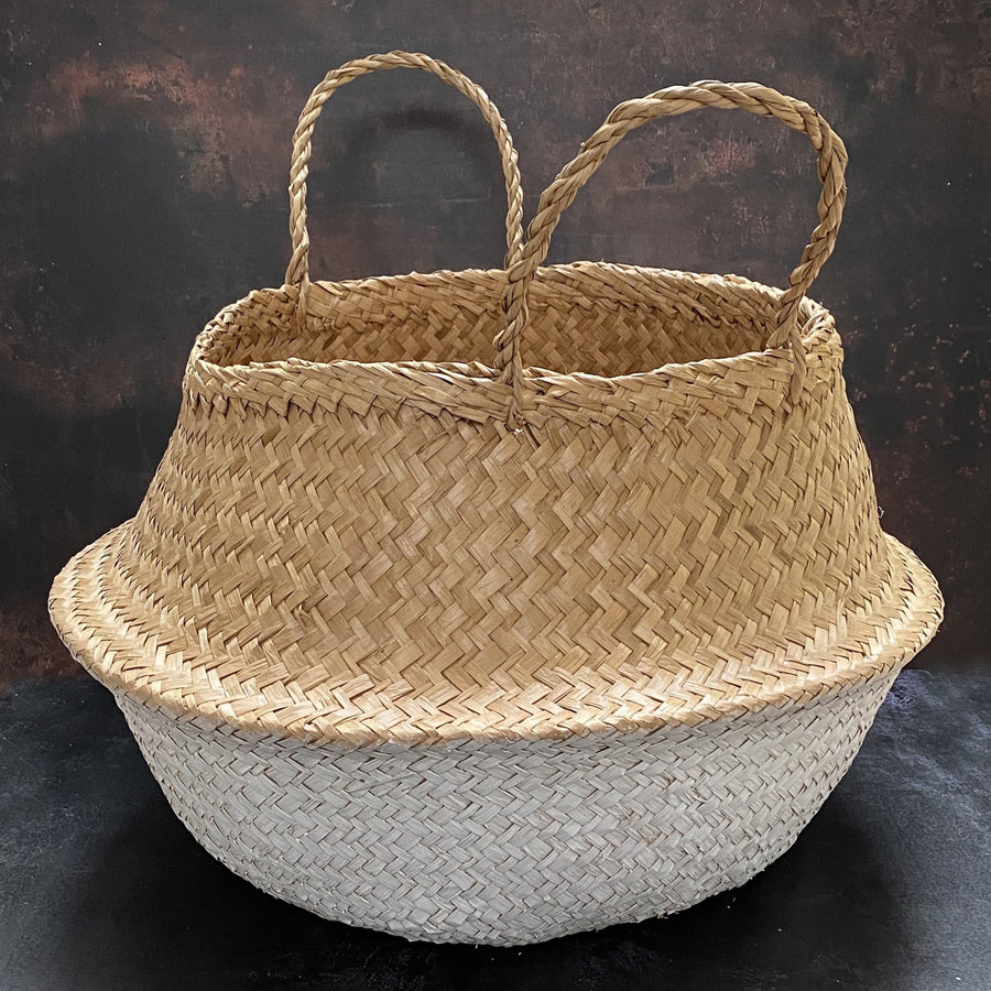 WHITE SEAGRASS BASKET