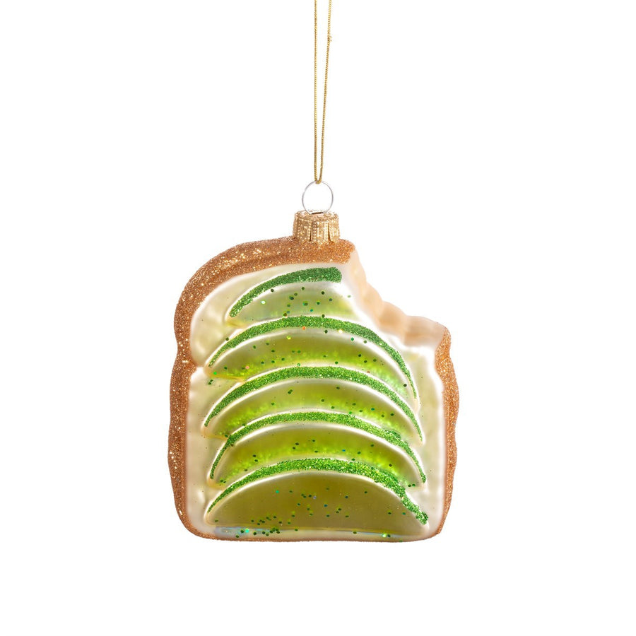 AVOCADO ON TOAST GLASS BAUBLE