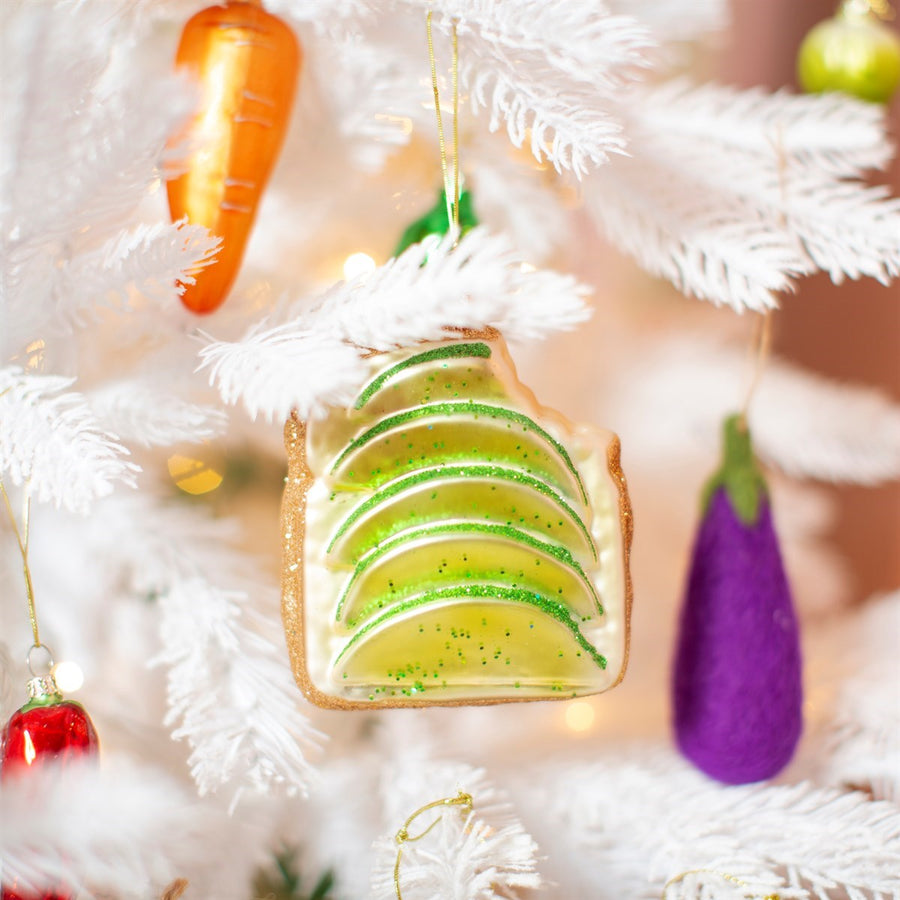 AVOCADO ON TOAST GLASS BAUBLE