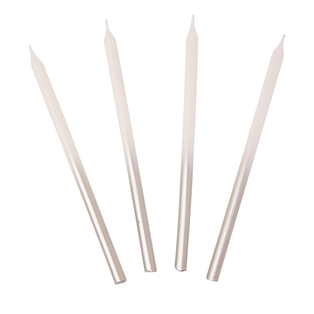 CAKE CANDLES | WHITE & SILVER OMBRE | PACK 16