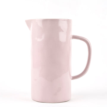 LARGE HANDPAINTED STONEWARE JUG | PALE PINK