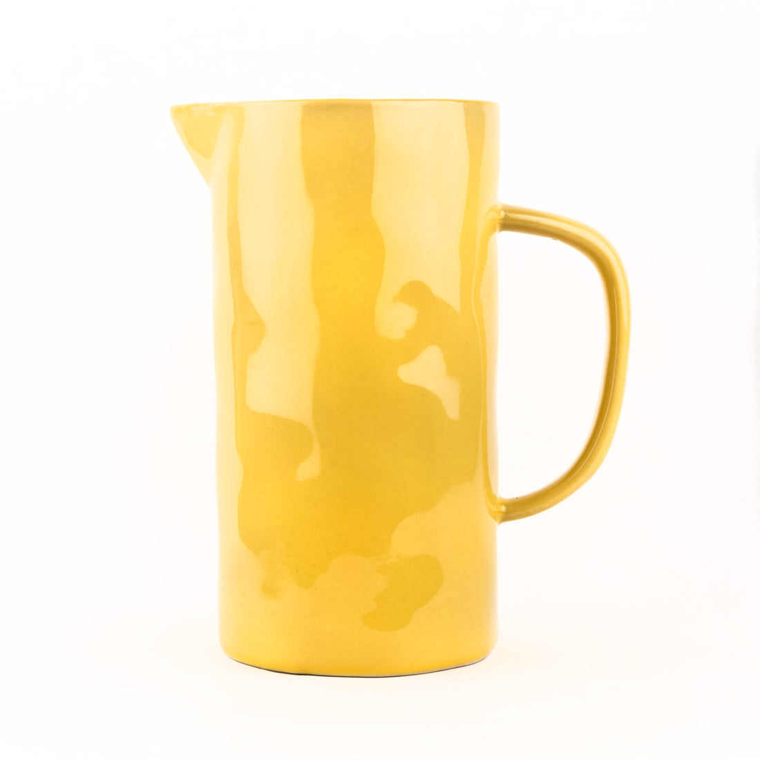 LARGE HANDPAINTED STONEWARE JUG | YELLOW